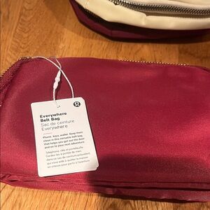 lululemon athletica Belt Bag - Burgundy and Cream